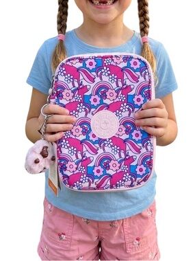 Kipling 100 Pen Pencil Case Mystical Mane Unicorn Rainbow Organizer Pouch, Kids